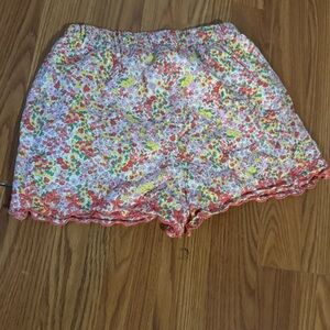 Mini Boden Girls Floral Ruffle Shorts Size 8y Preppy Girly Casual NWOT‎